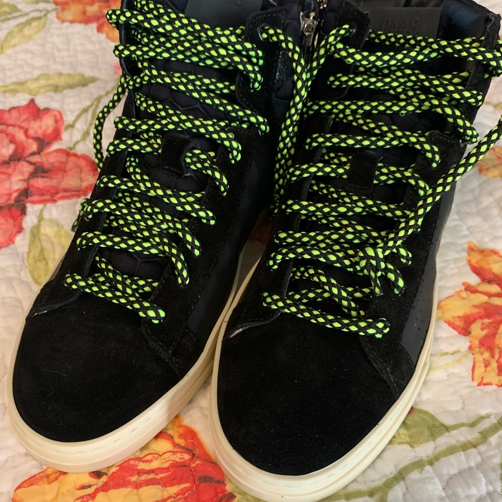 New P448 Neon Lace Zipper Sneakers Shoes